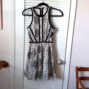 Parker Hudson Madeira Cutout Dress Lace Print Sz xs